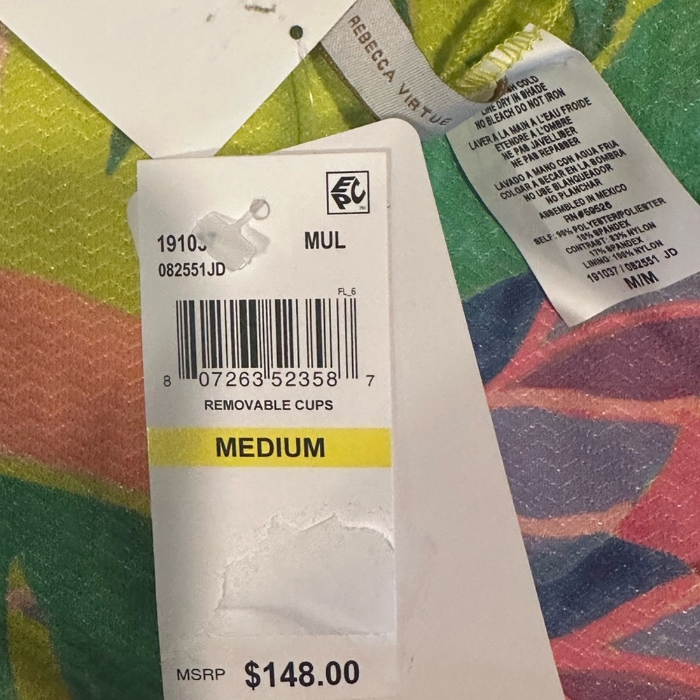 Women’s M Becca by Rebecca Virtue Costa Bella swimsuit NWT - Picture 4 of 5